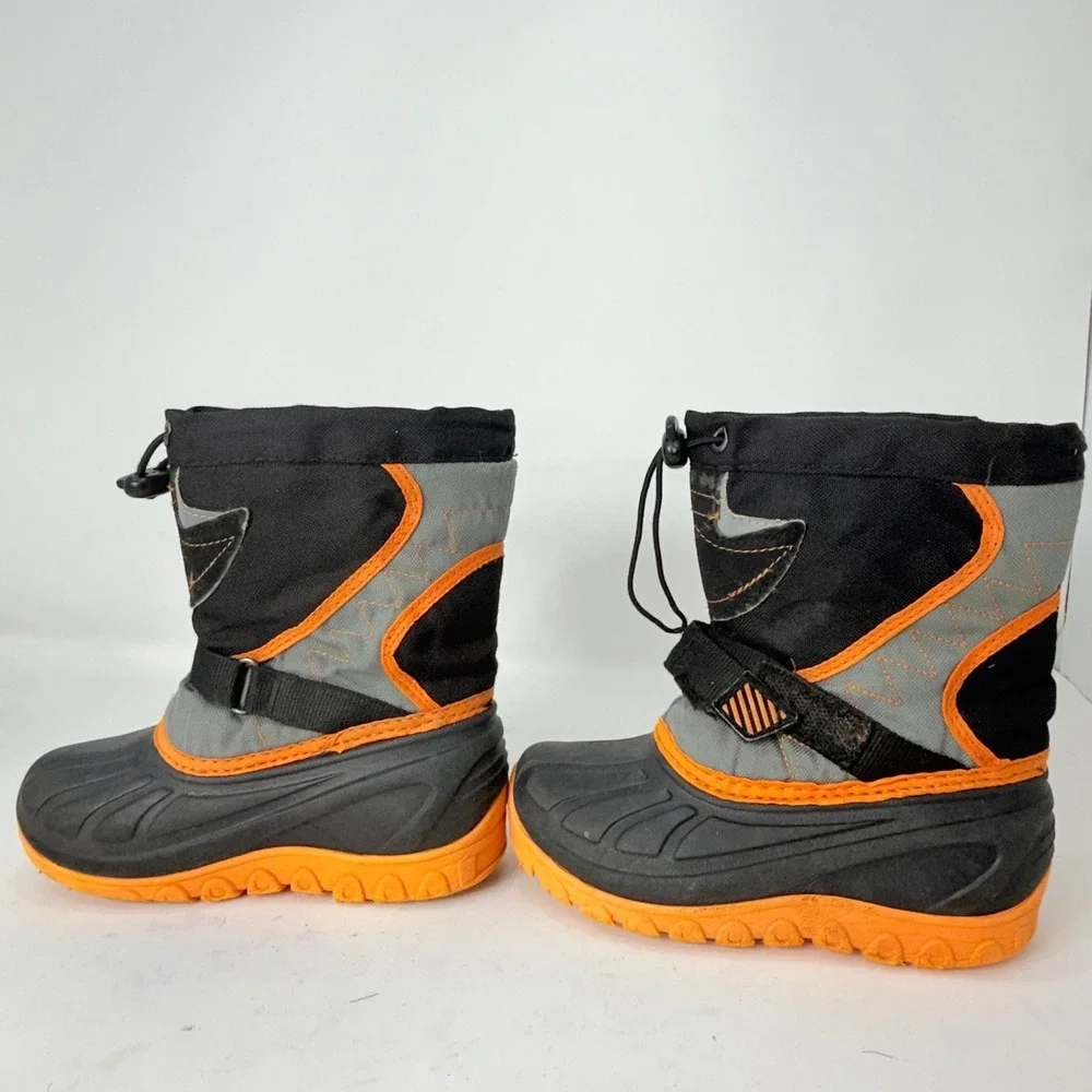 Kids Black Grey Orange Insulated Snow Boots Size 9 552370741 WMBTOT4490000-0814